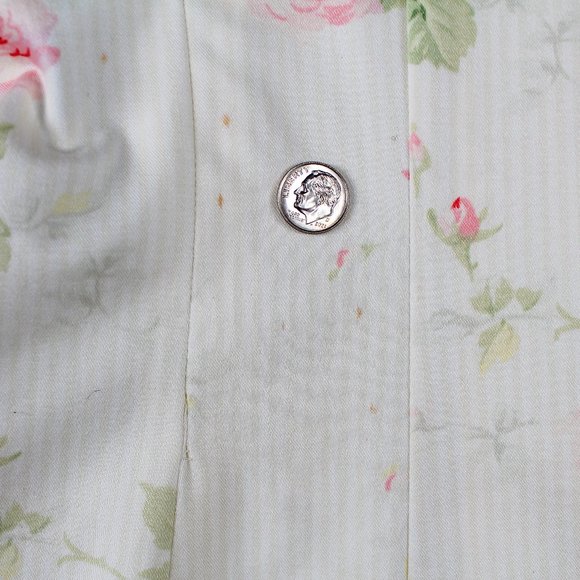 Ralph Lauren Floral Jacket Cabbage Rose Striped High Neck Multi-button - Picture 12 of 12